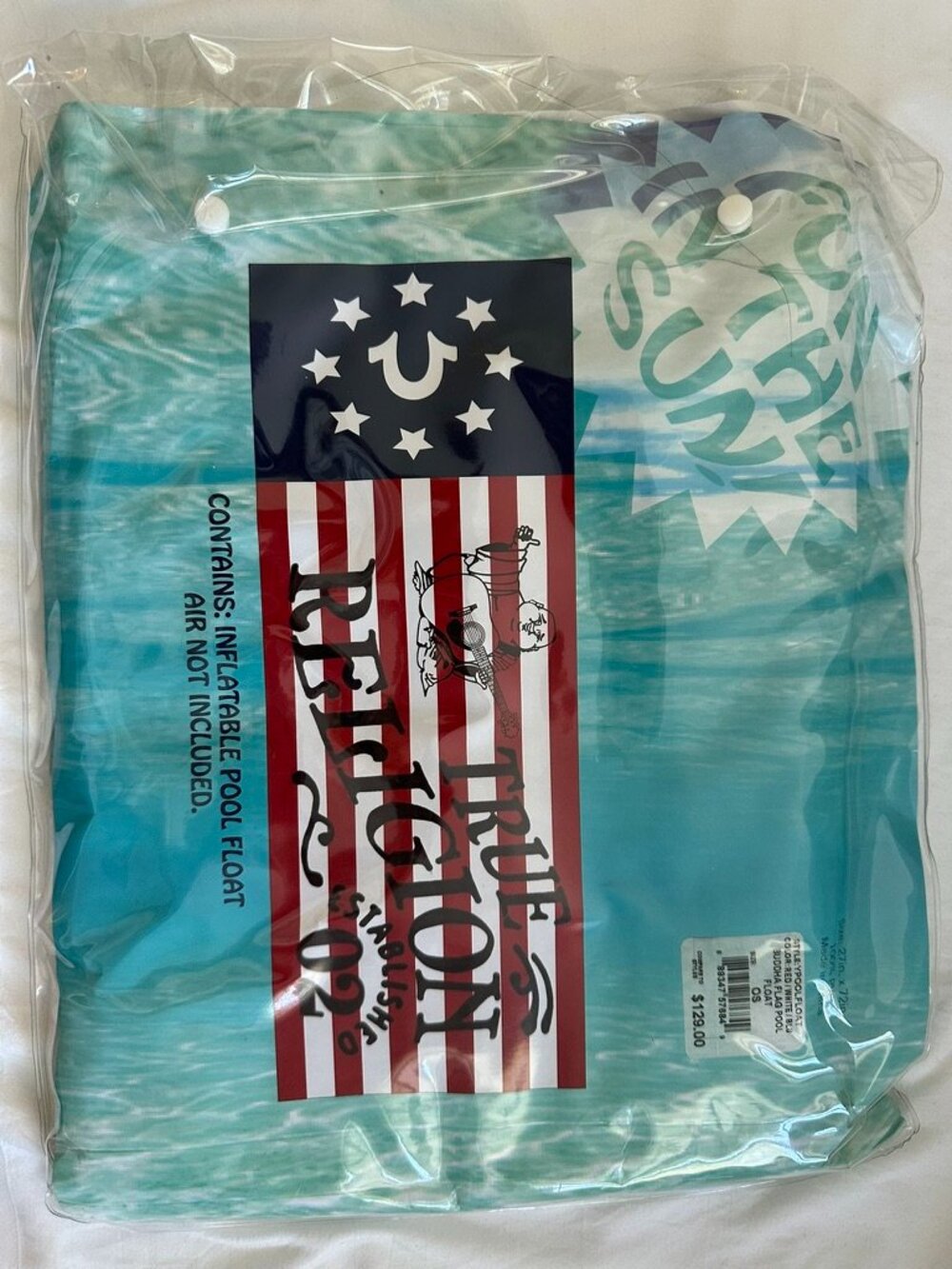 NWT True Religion Brand Jeans American Flag Buddha Patriotic Pool Float 27x72”